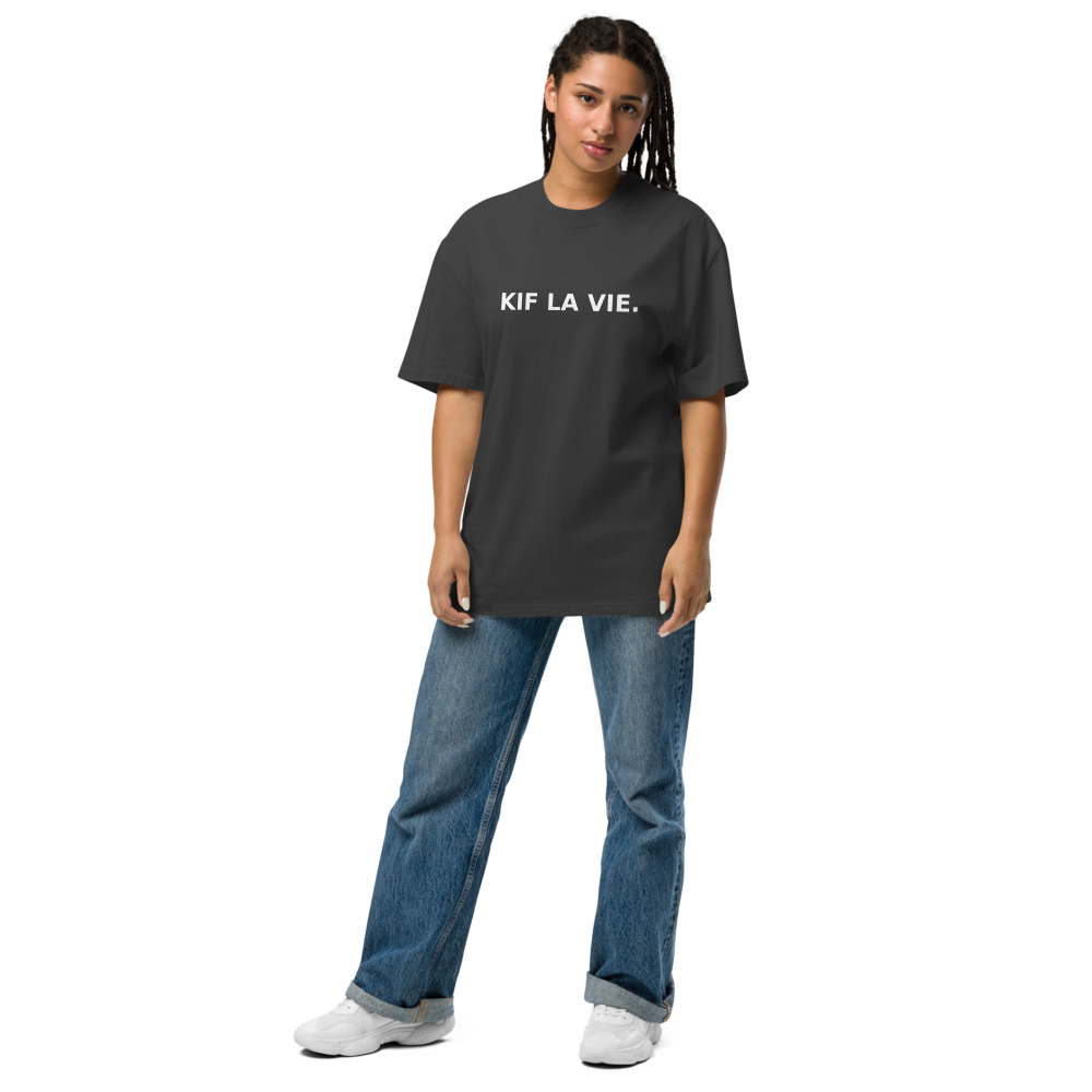 T-shirt unisexe KIF LA VIE. – coupe oversize délavée