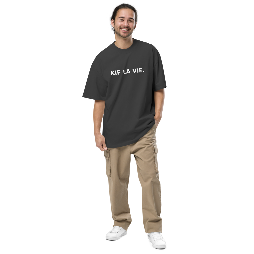 T-shirt unisexe KIF LA VIE. – coupe oversize délavée